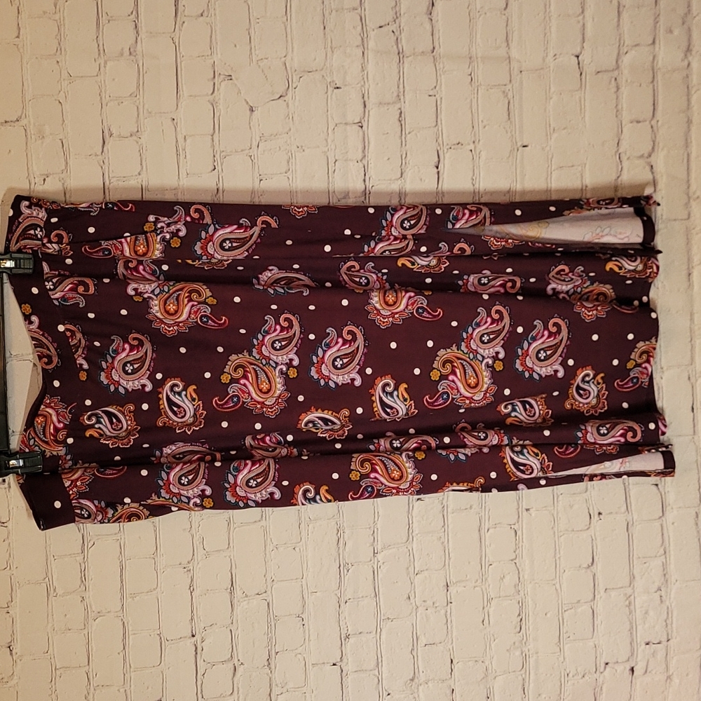 Women's size 2X Stretch Midi Skirt Paisley